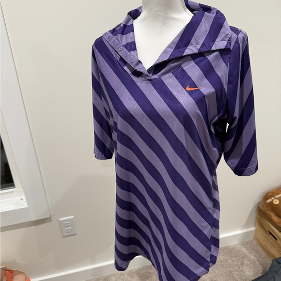 Nike Tops - Nike golf Purple Striped Polo
